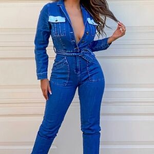 Denim fashion nova jumpsuit